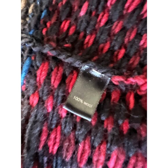 Peruvian Connection Cropped  Open Cardigan Sweater Wool Rainbow Stain Glass XL - Picture 6 of 9